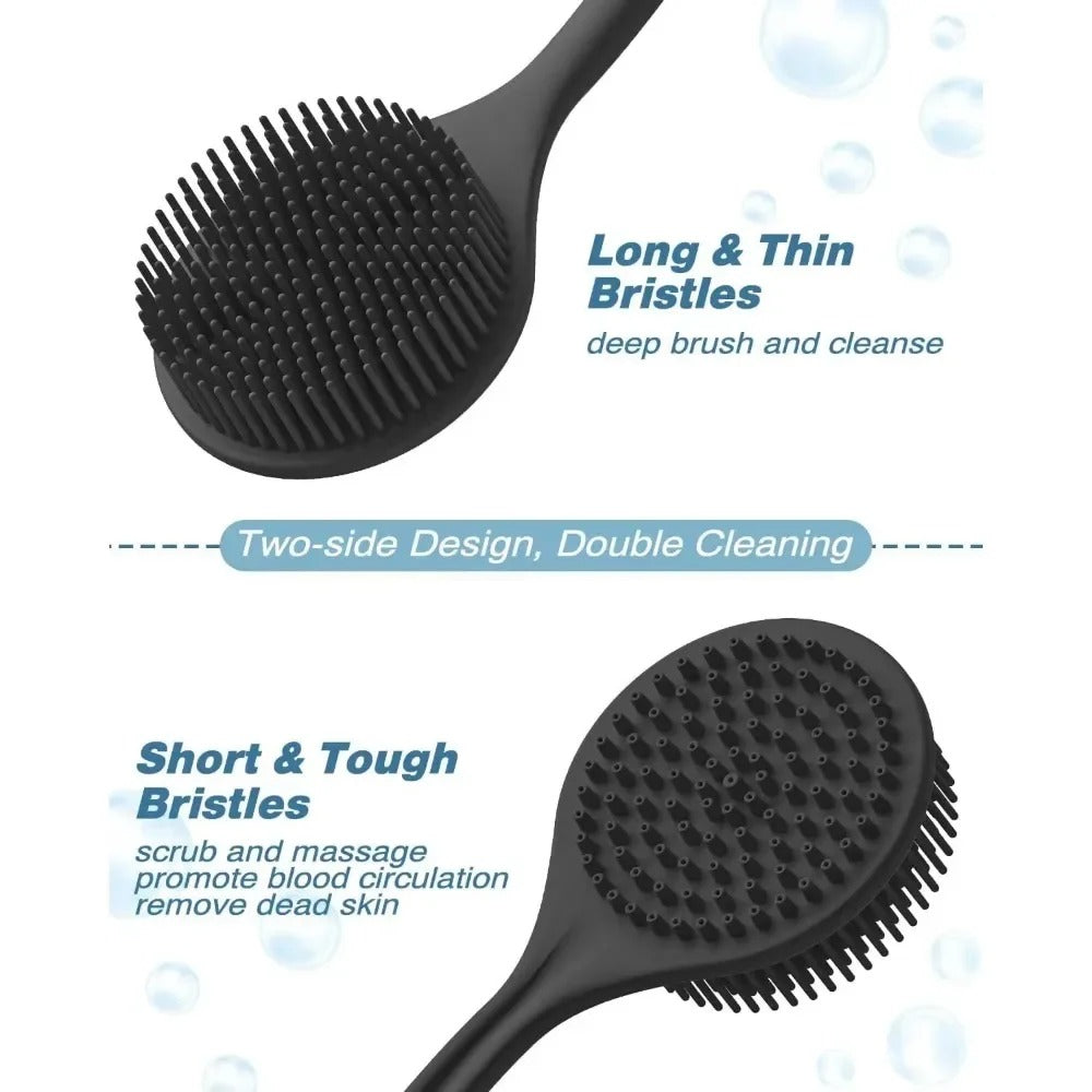 PureGlow Exfoliating Back Scrubber Brush with Long Handle