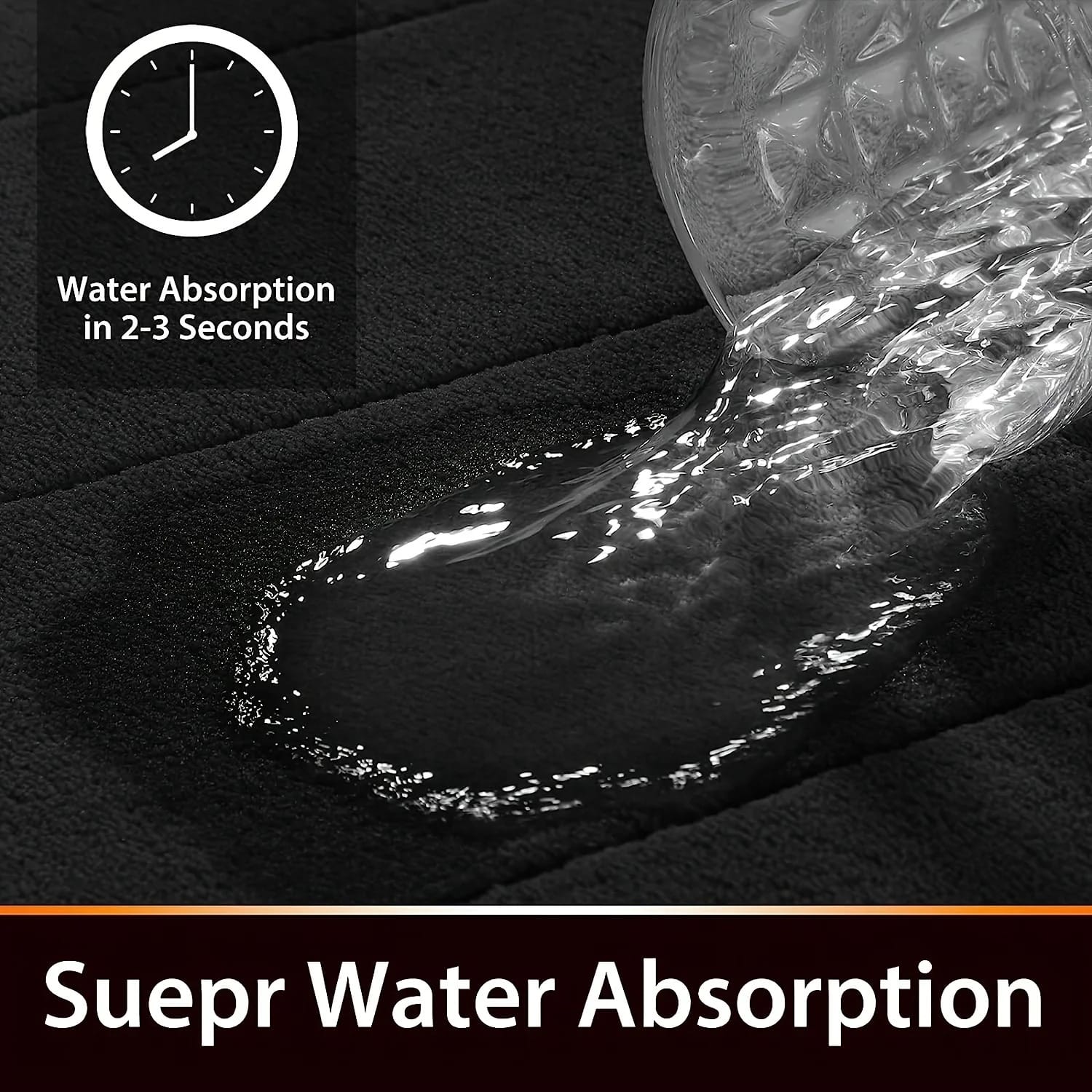 Thick Flannel Absorbent Bathroom Mat Anti-Slip