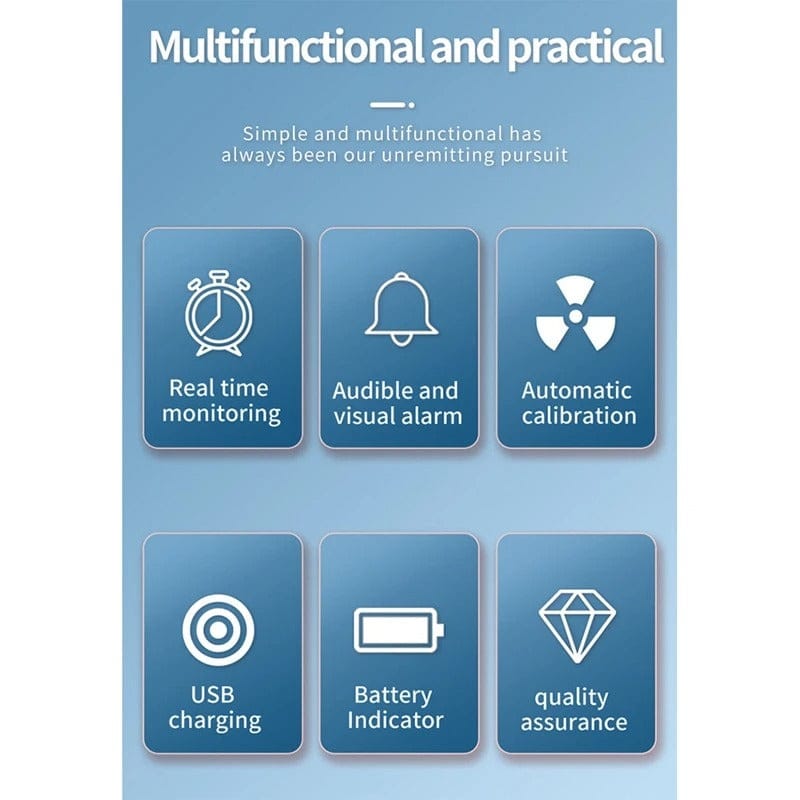 6-in-1 Air Quality Monitor for CO₂, CO, HCHO, TVOC Detection