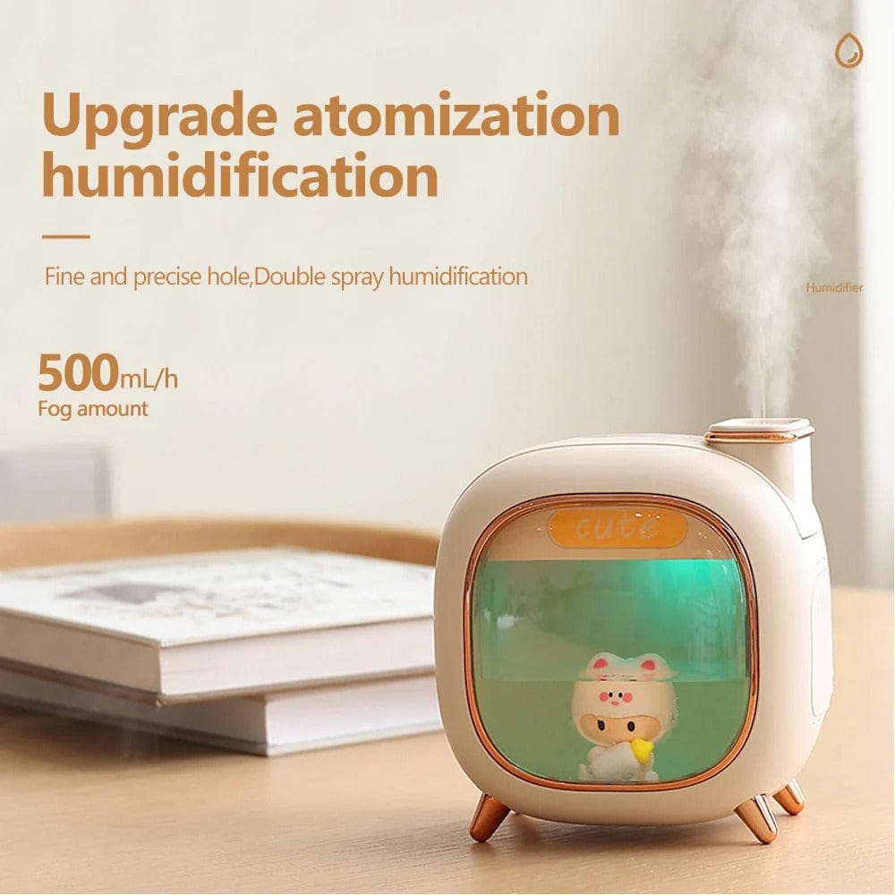 500ml Ultrasonic Cartoon Air Humidifier with Double Spray Lights