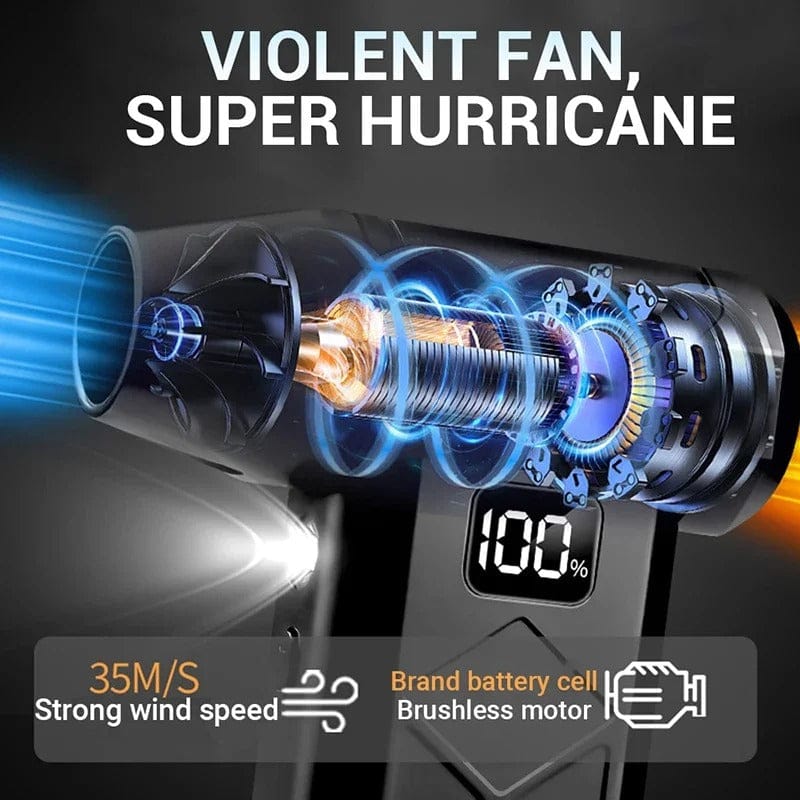 800000RPM Turbo Air Blower Powerful 5-Speed Brushless Handheld Fan