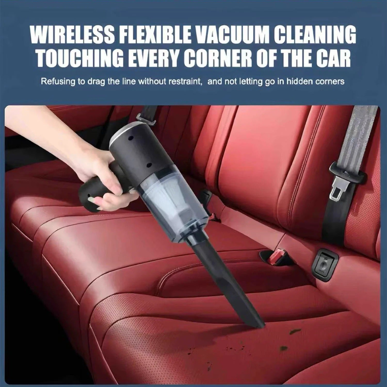 High Power Car Vacuum Cleaner – USB Rechargeable Portable Suction