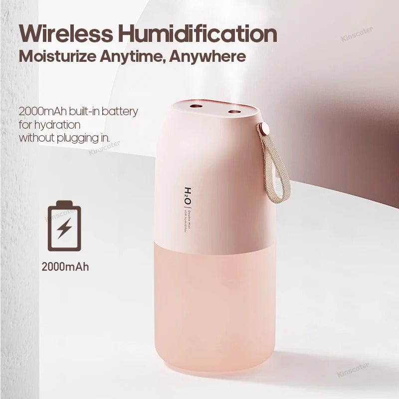 Portable Dual Jet Ultrasonic Air Humidifier 300ml Cool Mist
