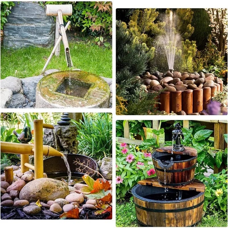 SunSplit 2.5W Solar Fountain Pump Kit – Split Panel Water Feature with 6 Nozzles & 4ft Tubing for Garden & Pond