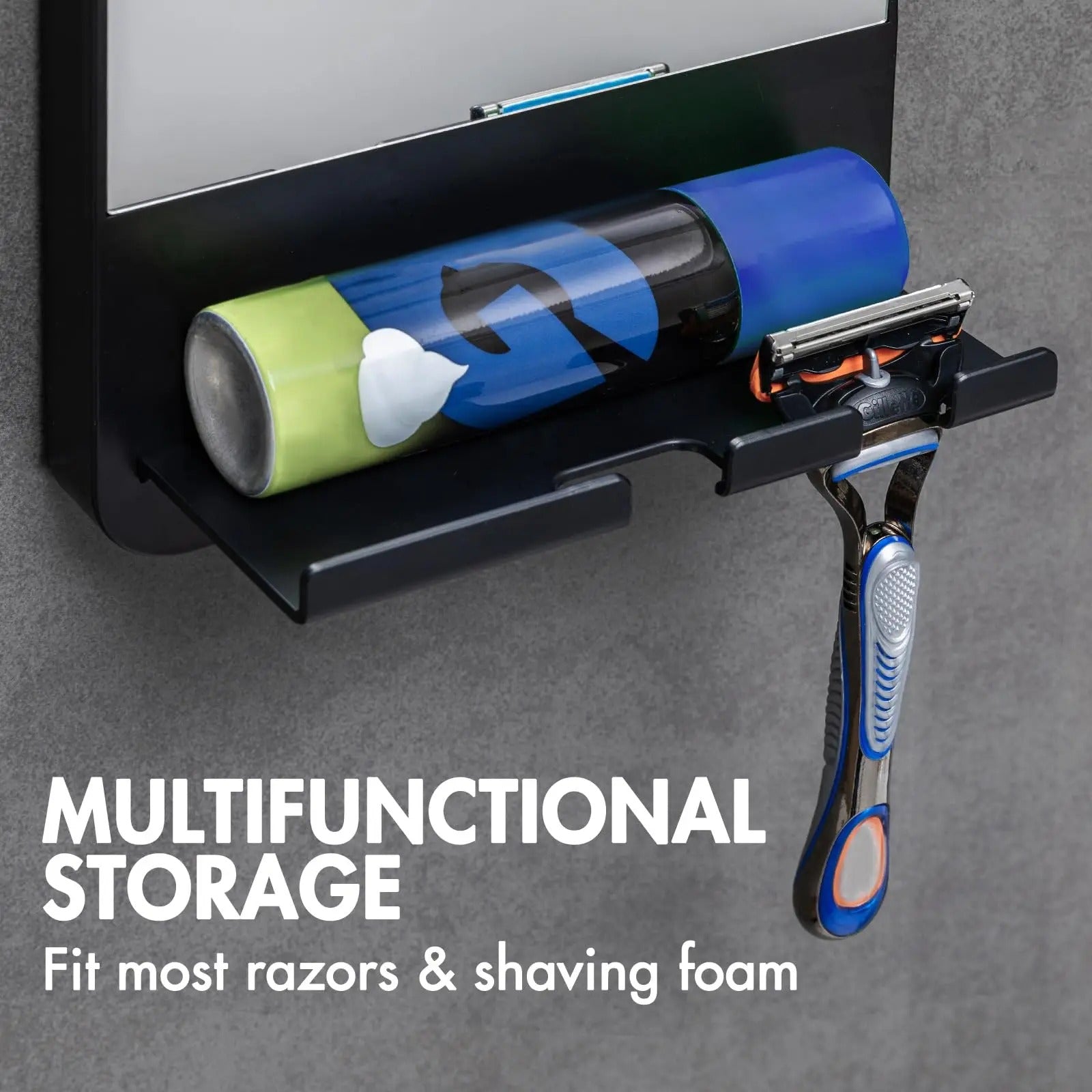 Fogless Shower Mirror with Razor Holder