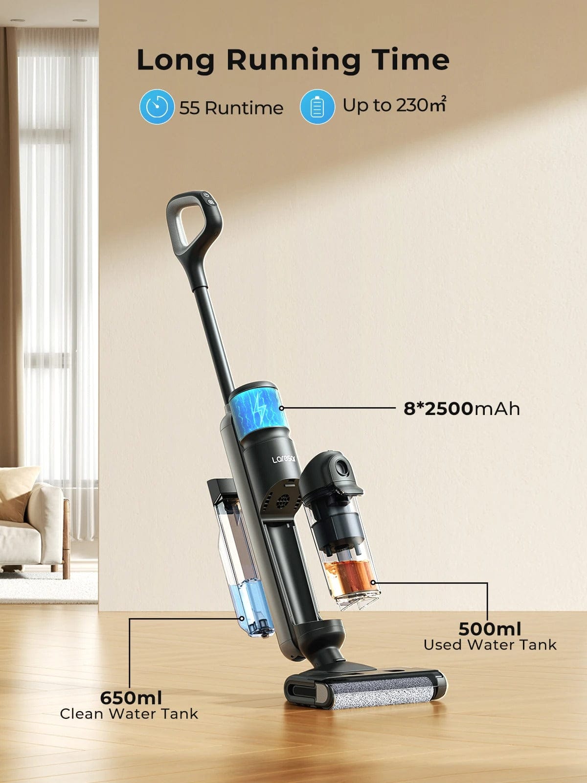 Cordless Wet Dry Vacuum Cleaner – Smart Self-Cleaning Floor Washer