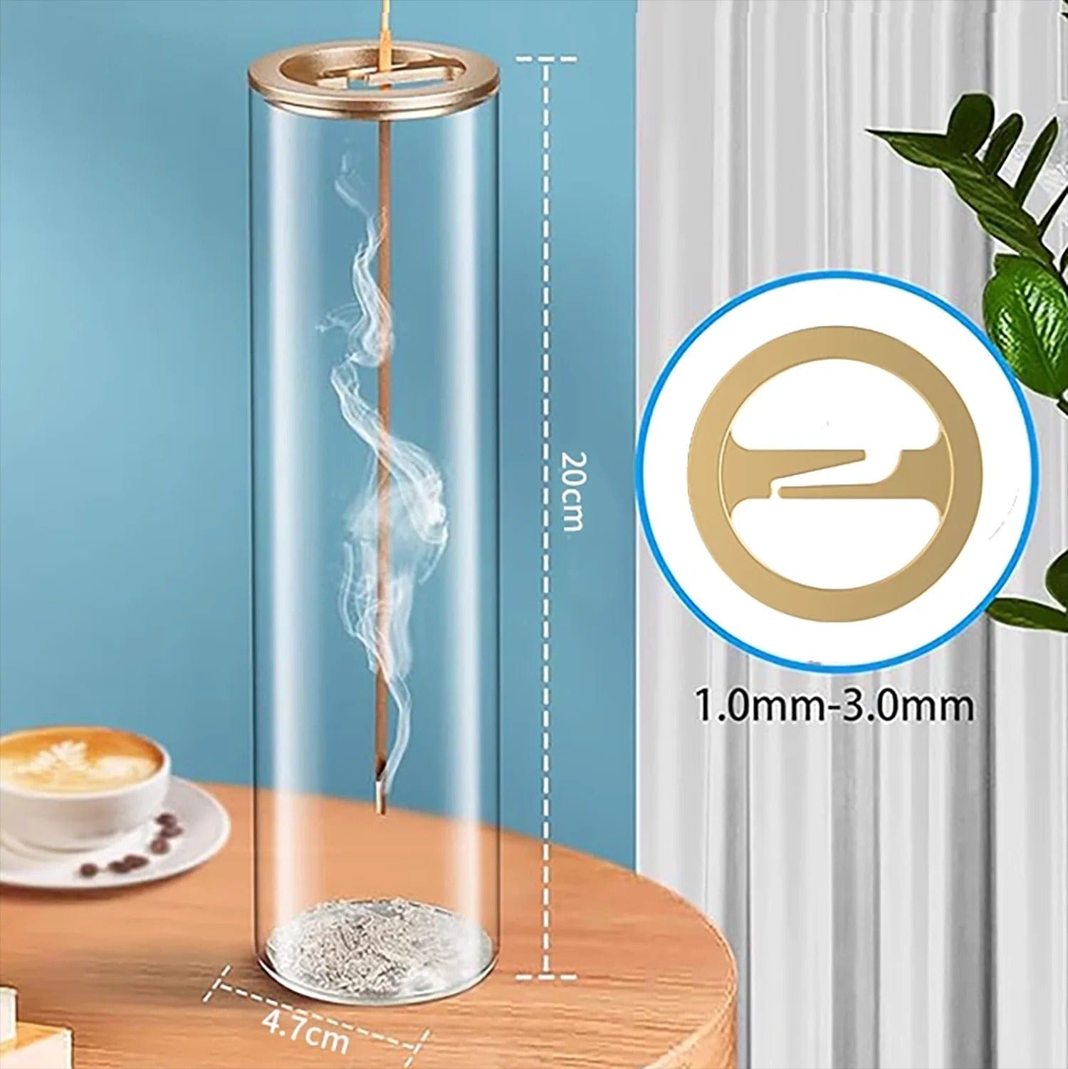 Modern Glass Incense Burner with Anti-Ash Flying Design