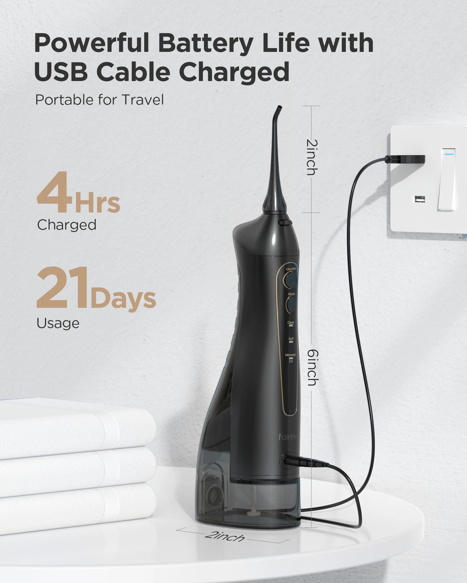 Fairywill Portable Water Flosser and Electric Toothbrush Set