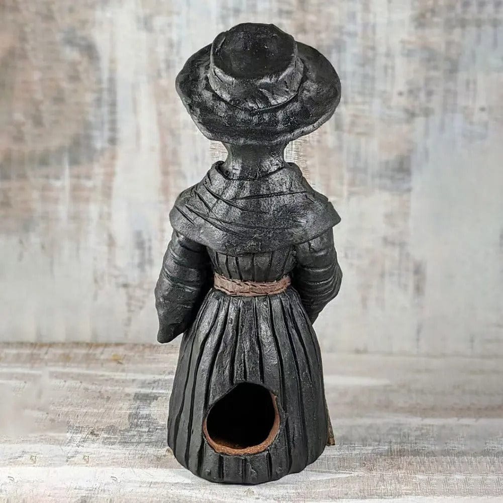 Gothic Plague Doctor Incense Burner with Mini Crow Statue