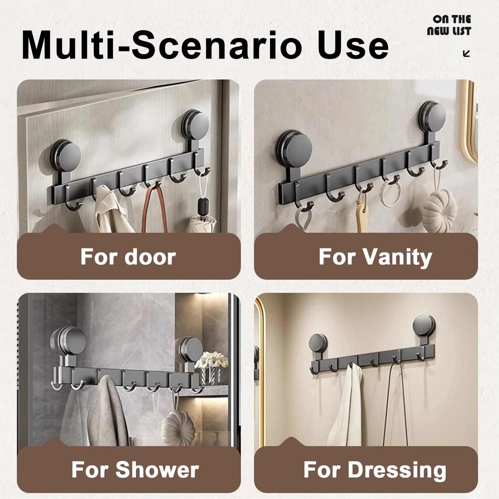 Suction Cup Hooks Heavy-Duty Bathroom & Kitchen Wall Hangers