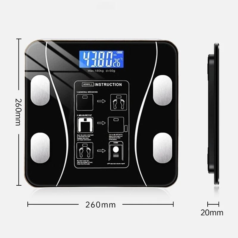 Smart Body Fat Scale – LED Digital Wireless Composition Analyzer