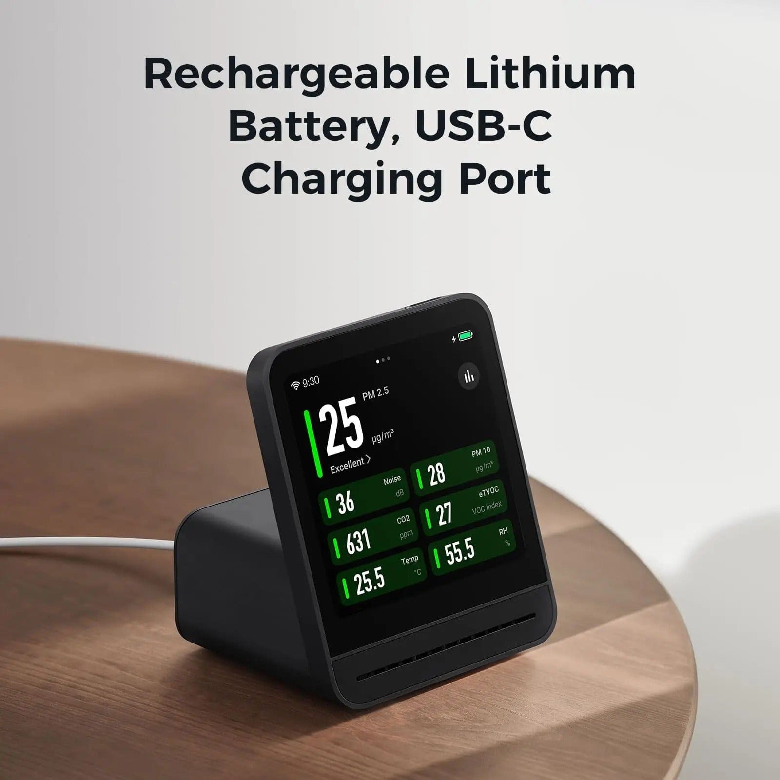 Smart Air Quality Monitor with CO₂ and PM2.5 Sensor