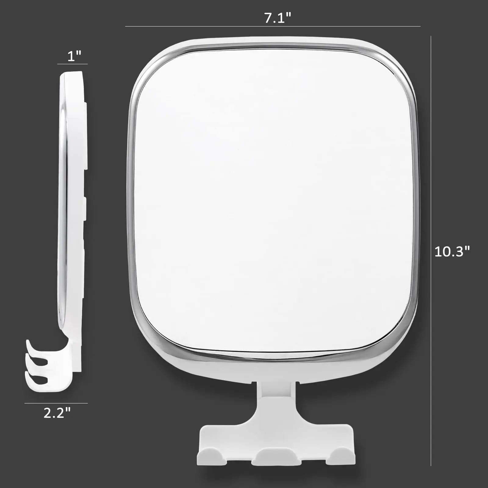 Round Fogless Shower Mirror with Suction Cup and Holder