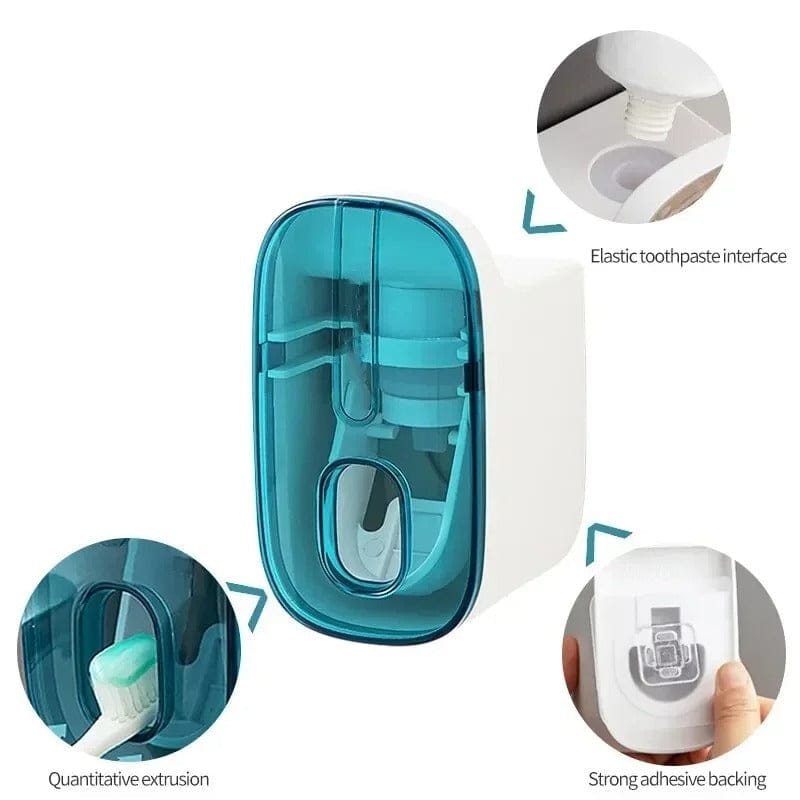 EasySqueeze Automatic Toothpaste Dispenser & Toothbrush Holder
