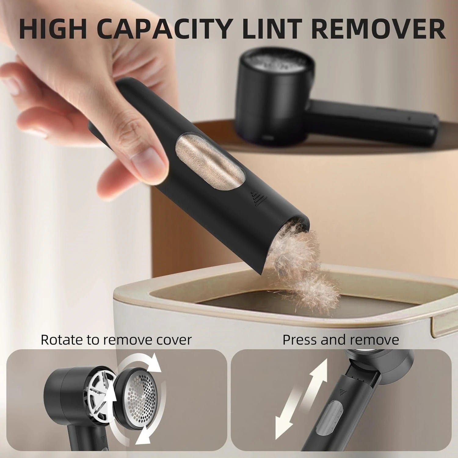 Rechargeable Fabric Shaver 3-Speed Electric Lint Remover with Display