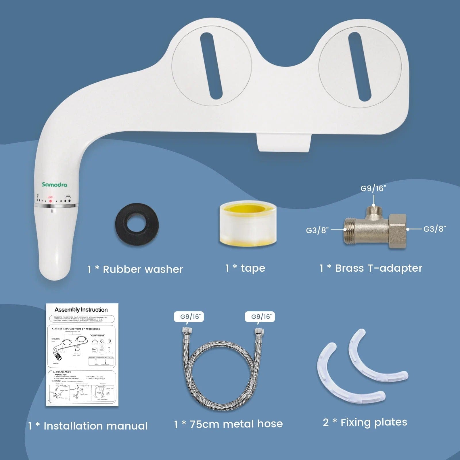 Ultra Slim Toilet Bidet Attachment with Dual Nozzle Control