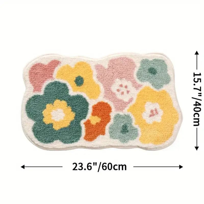 Floral Comfort Bath Rug 40x60cm