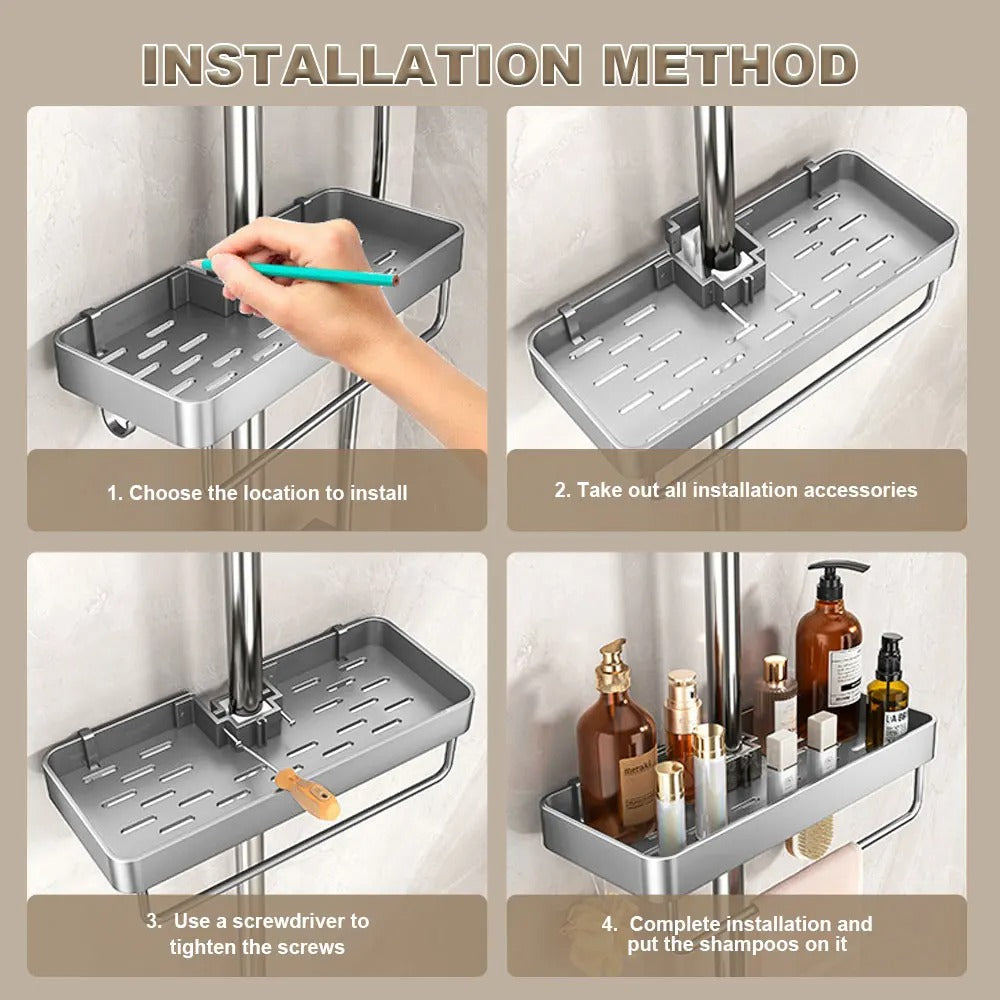 Sleek Aluminum Shower Shelf