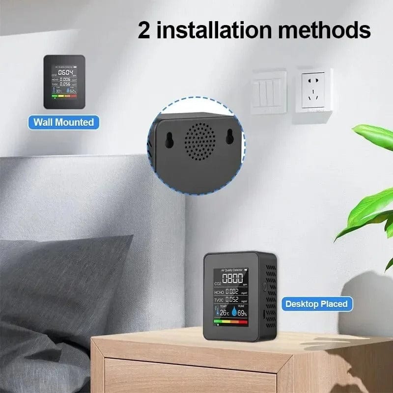 5-in-1 Digital Air Quality Monitor with CO₂ and TVOC Sensor