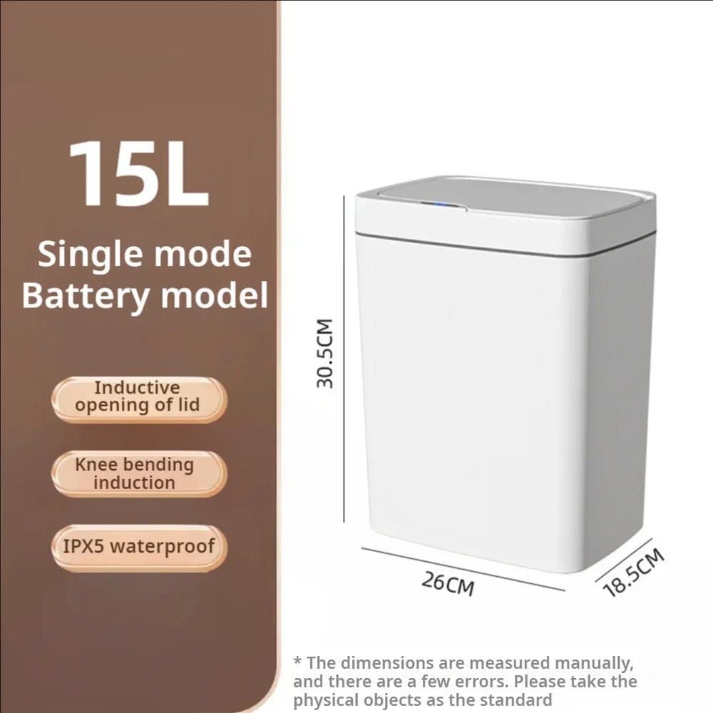 15L Smart Automatic Trash Can with Touchless Sensor Lid