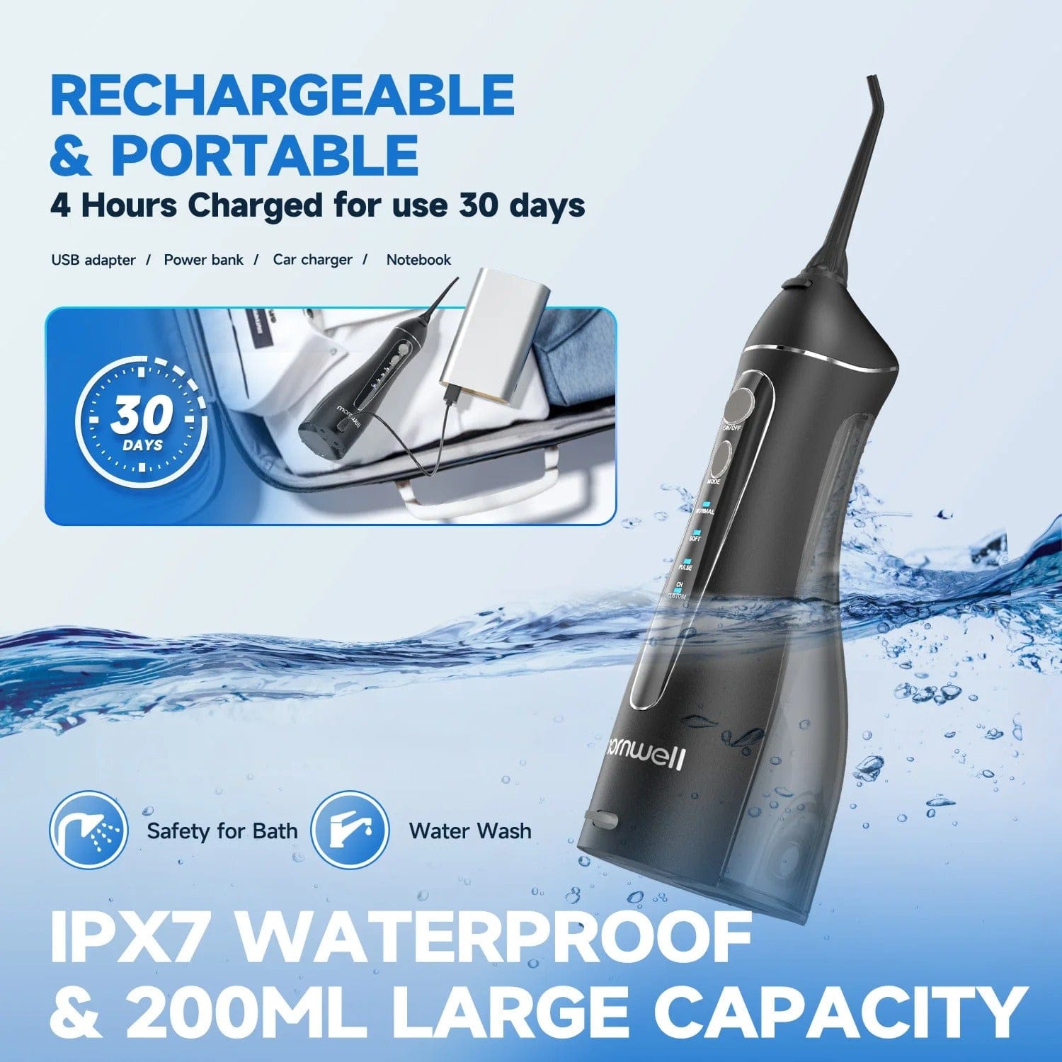 Portable Water Flosser F18 Oral Irrigator 200ml