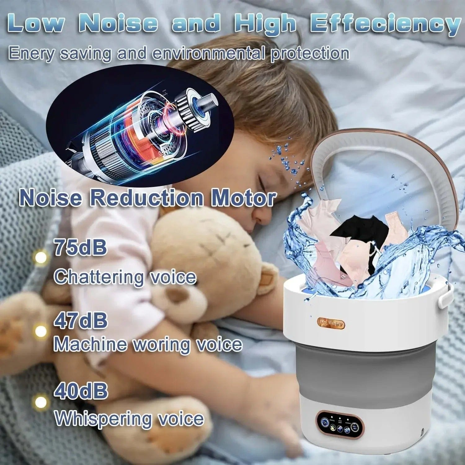 15L Portable Collapsible Washing Machine with Spin Dryer for Travel