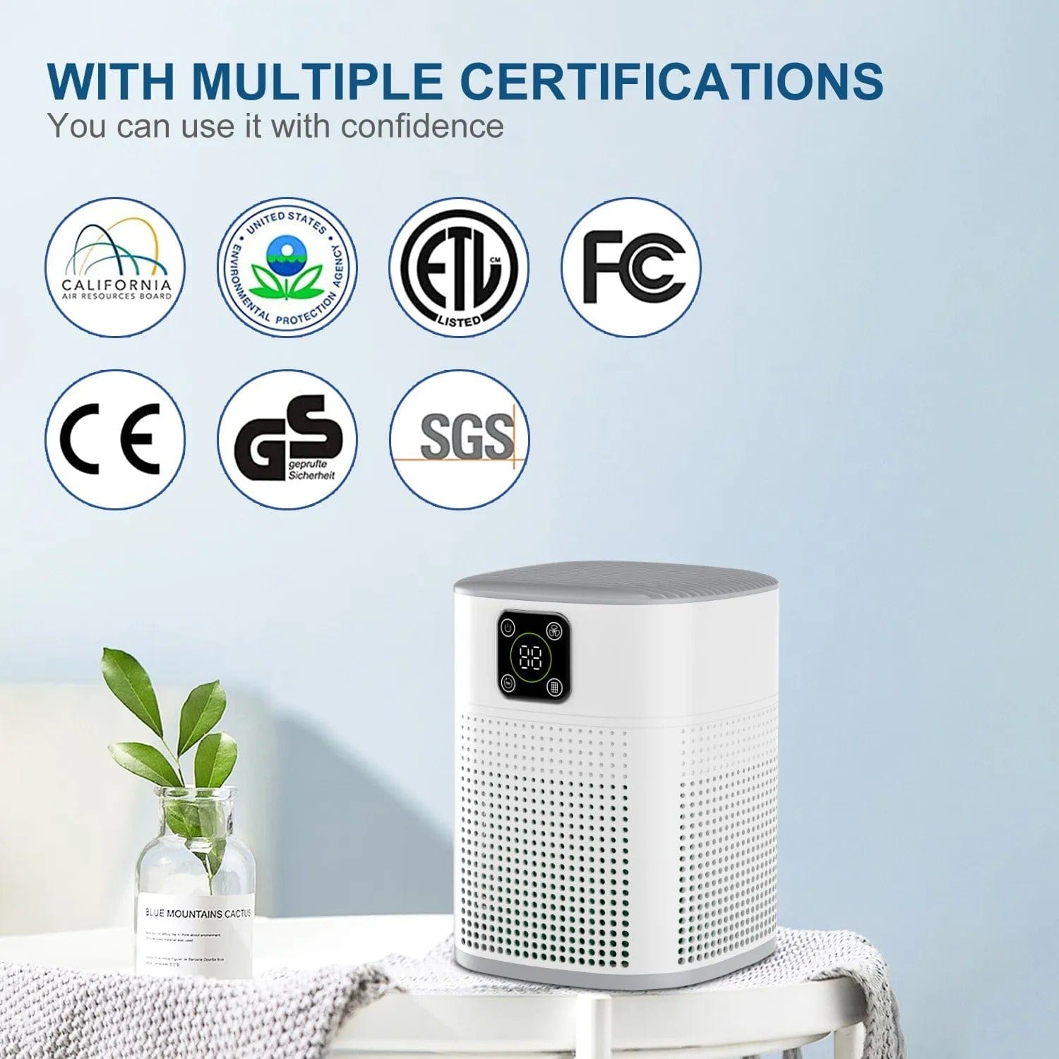 Smart Portable H13 Hepa Air Purifier with Carbon Filter