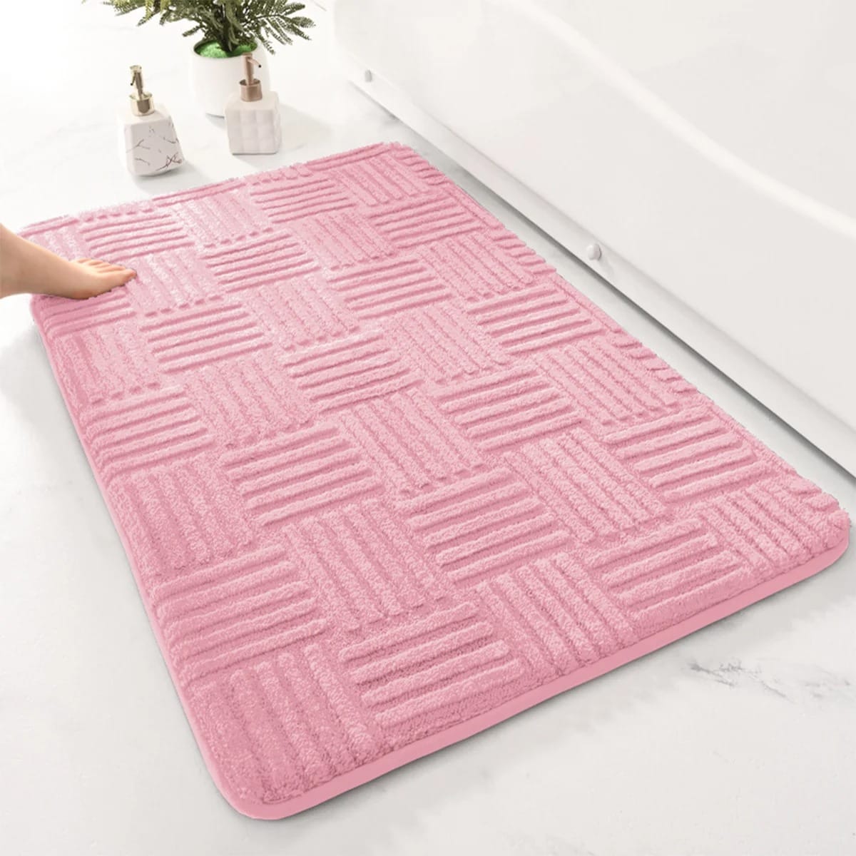 Thick Absorbent Striped Bathroom Mat