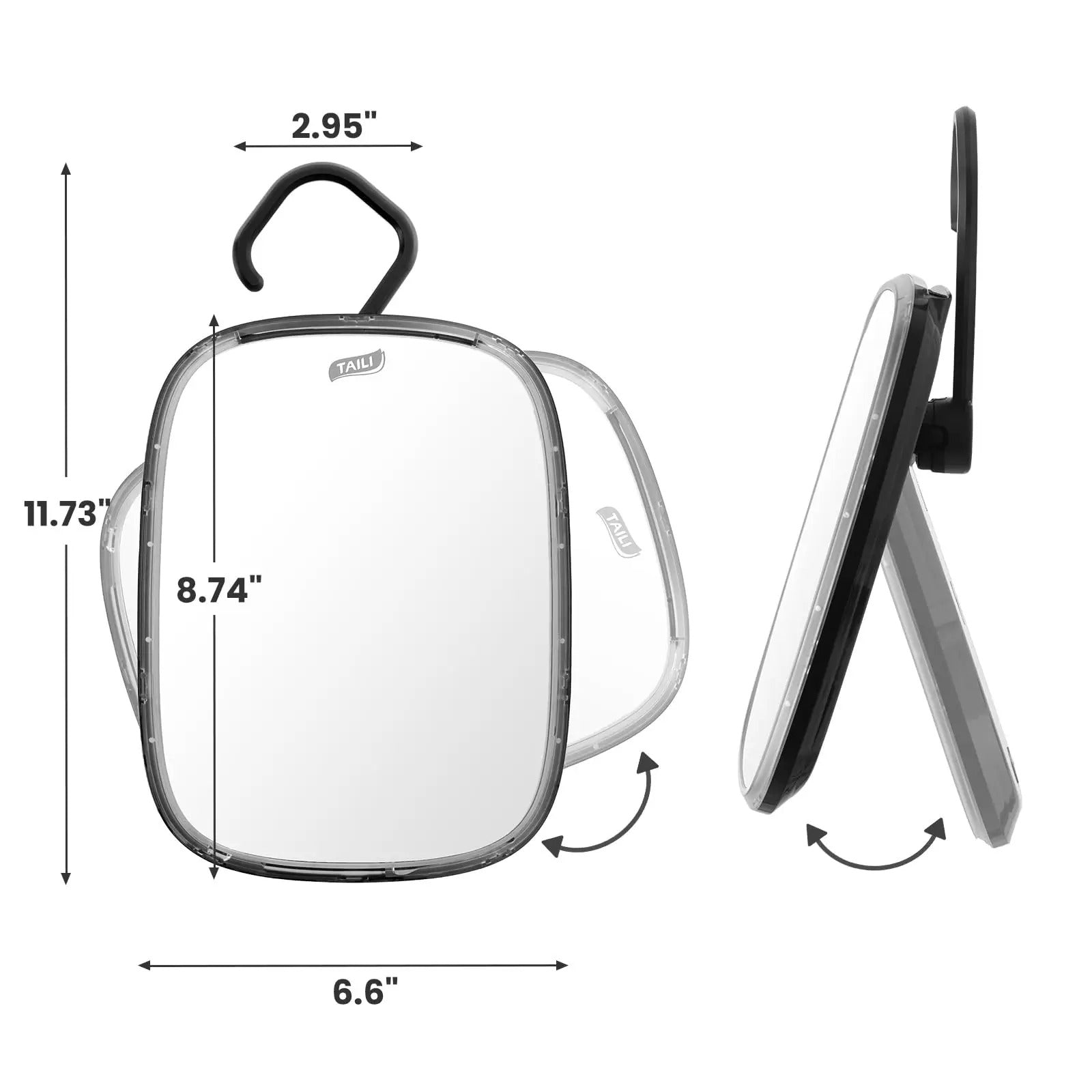 Fog-Free Shower Mirror for Shaving and Travel Use