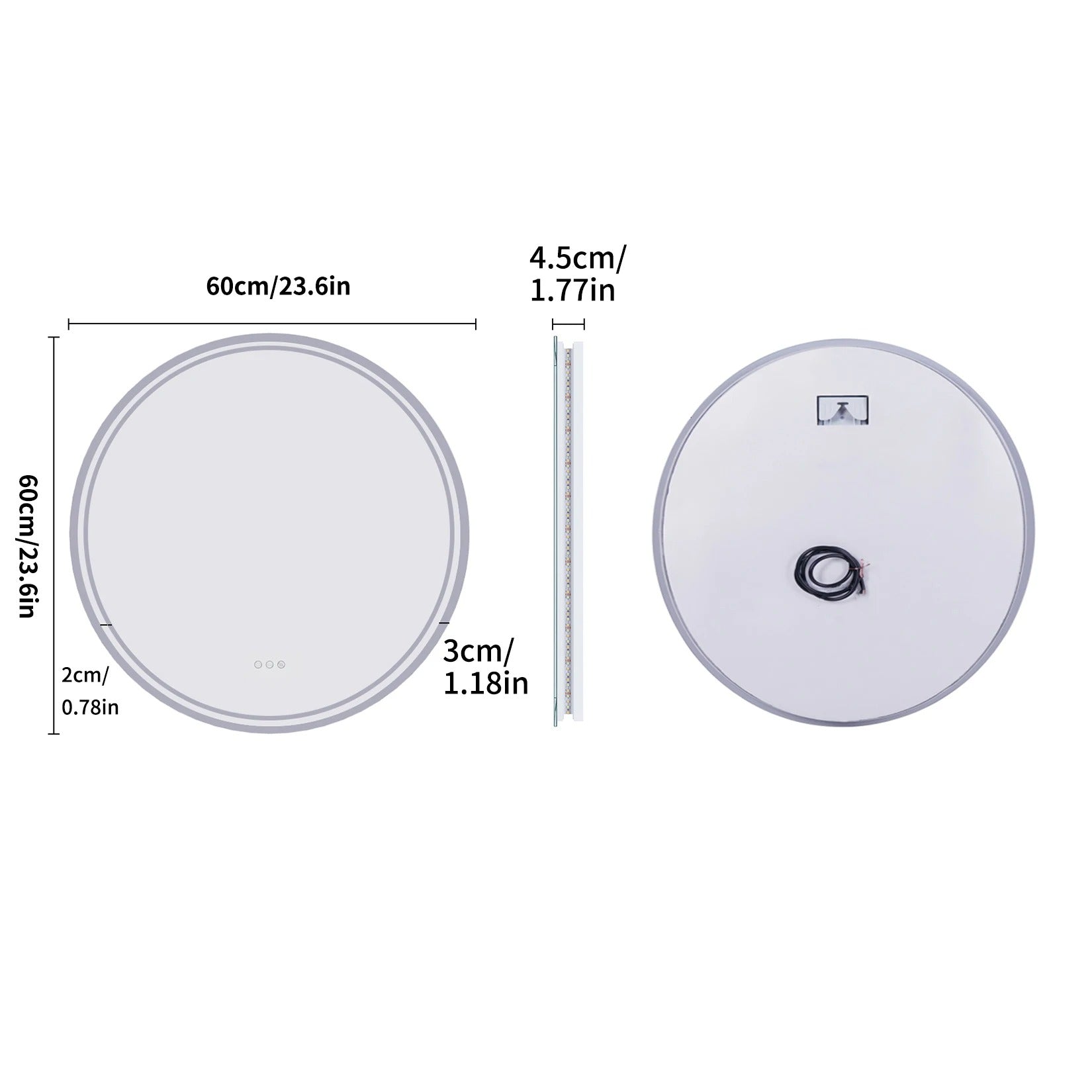 Round LED Smart Bathroom Mirror