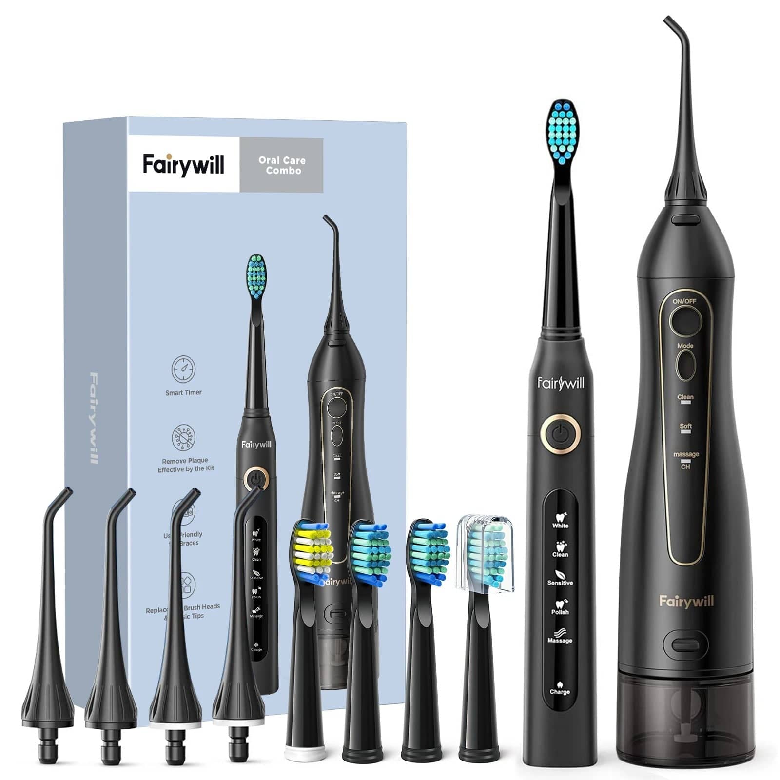 Fairywill Portable Water Flosser and Electric Toothbrush Set