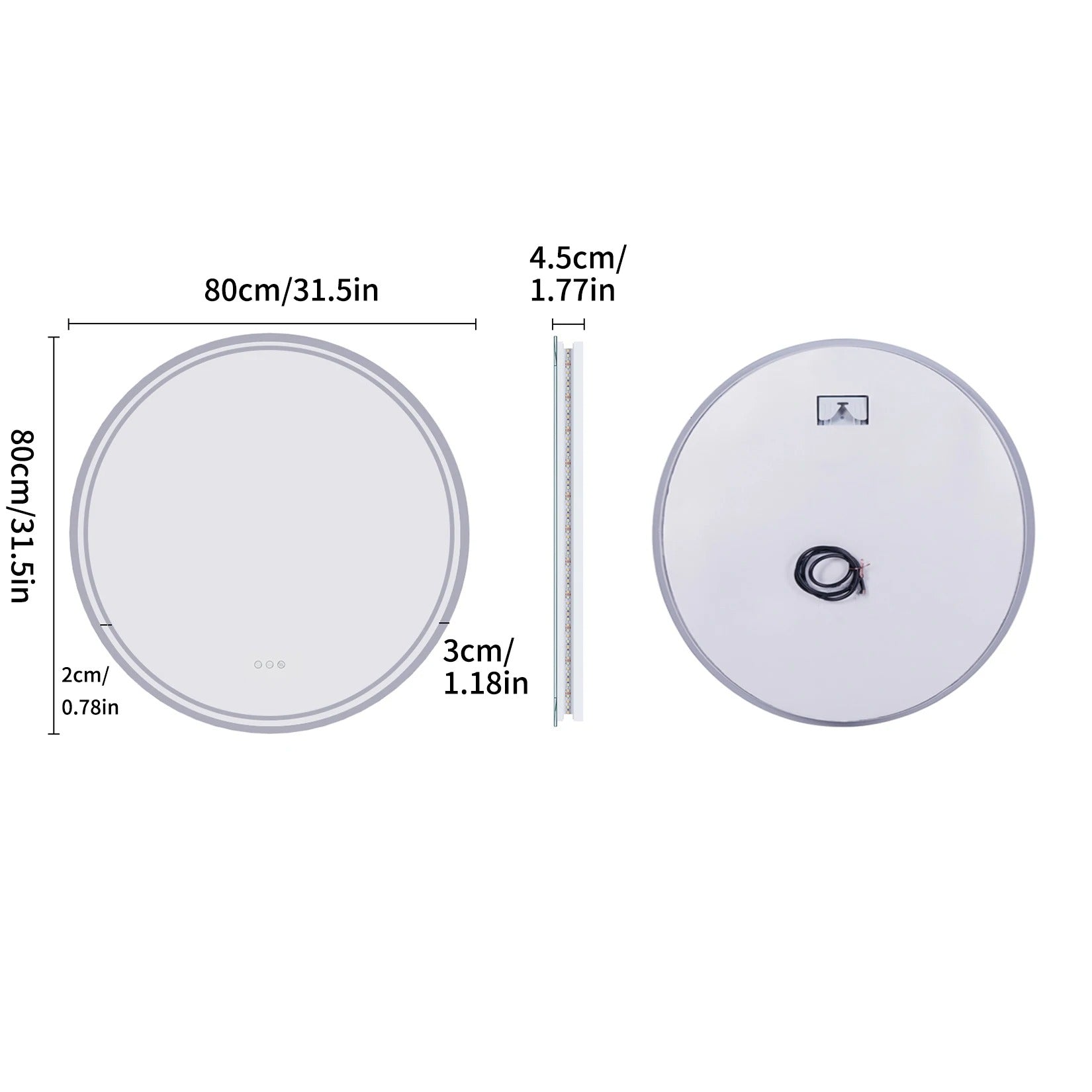 Round LED Smart Bathroom Mirror
