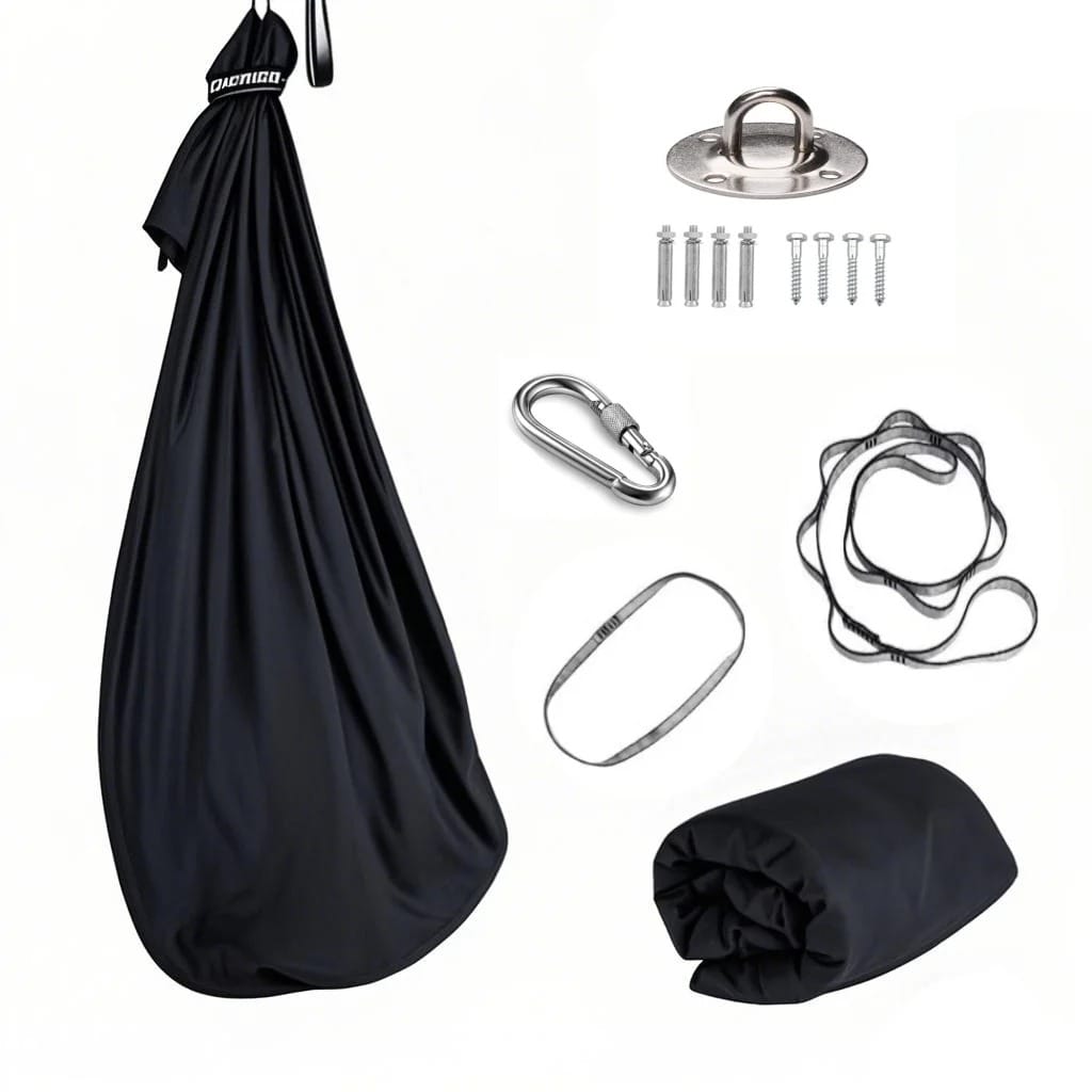 AeroFlex Aerial Yoga Hammock Swing Set – Elastic Fabric Hanging Hammock