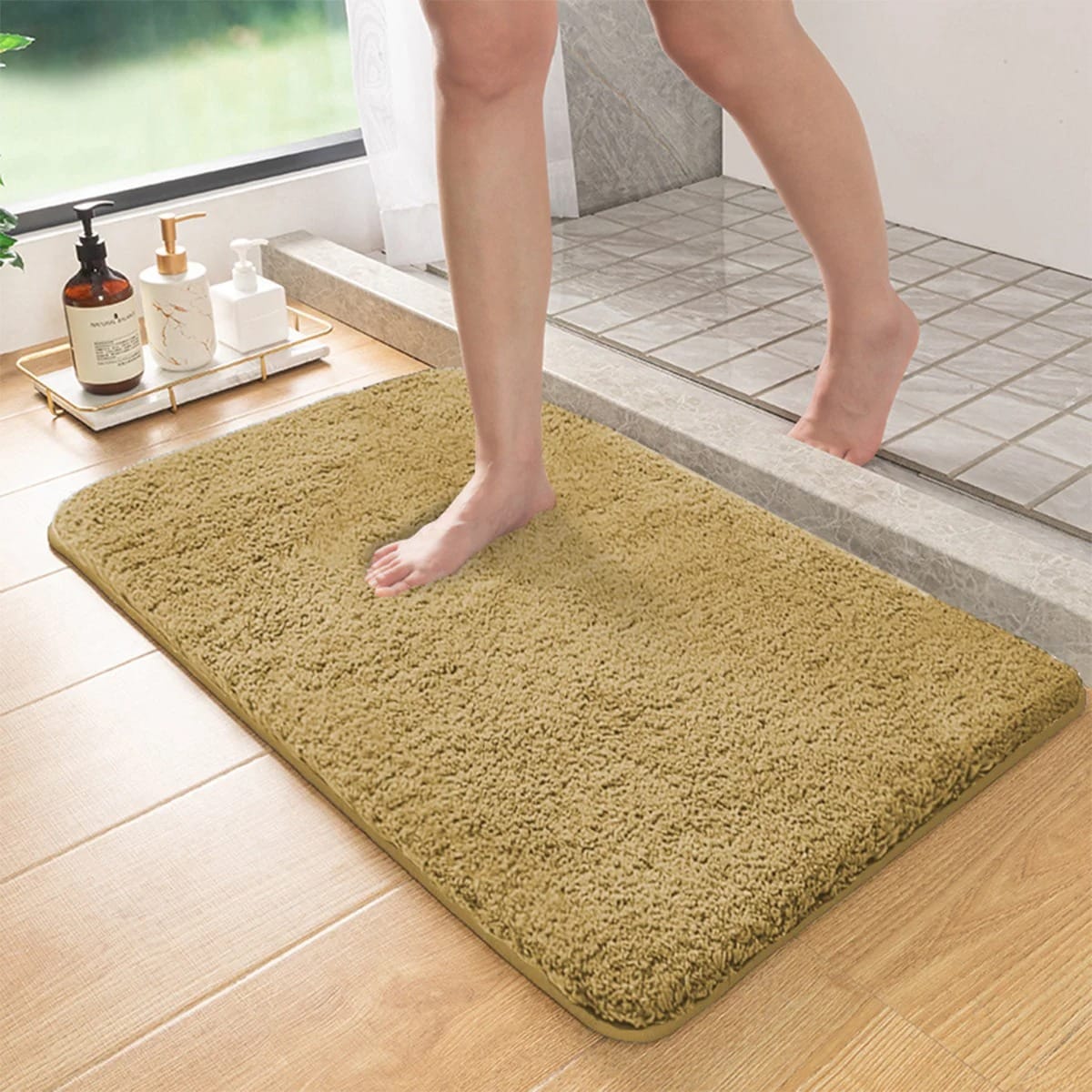 Long Pile Absorbent Bathroom Mat