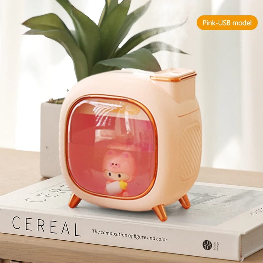 500ml Ultrasonic Cartoon Air Humidifier with Double Spray Lights