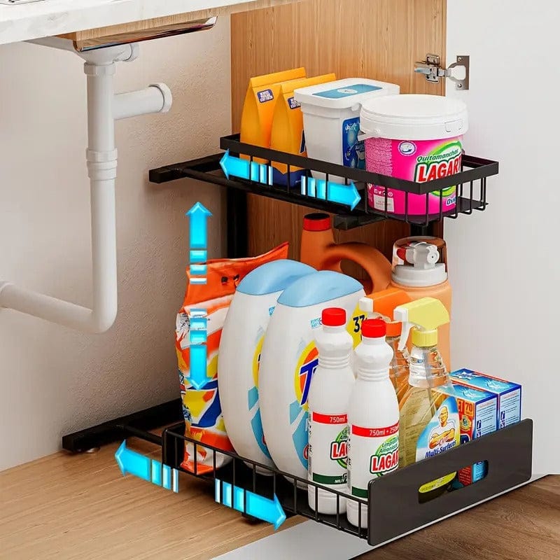 SlideNest | 2 Tier Slide Out Under Sink Organizer