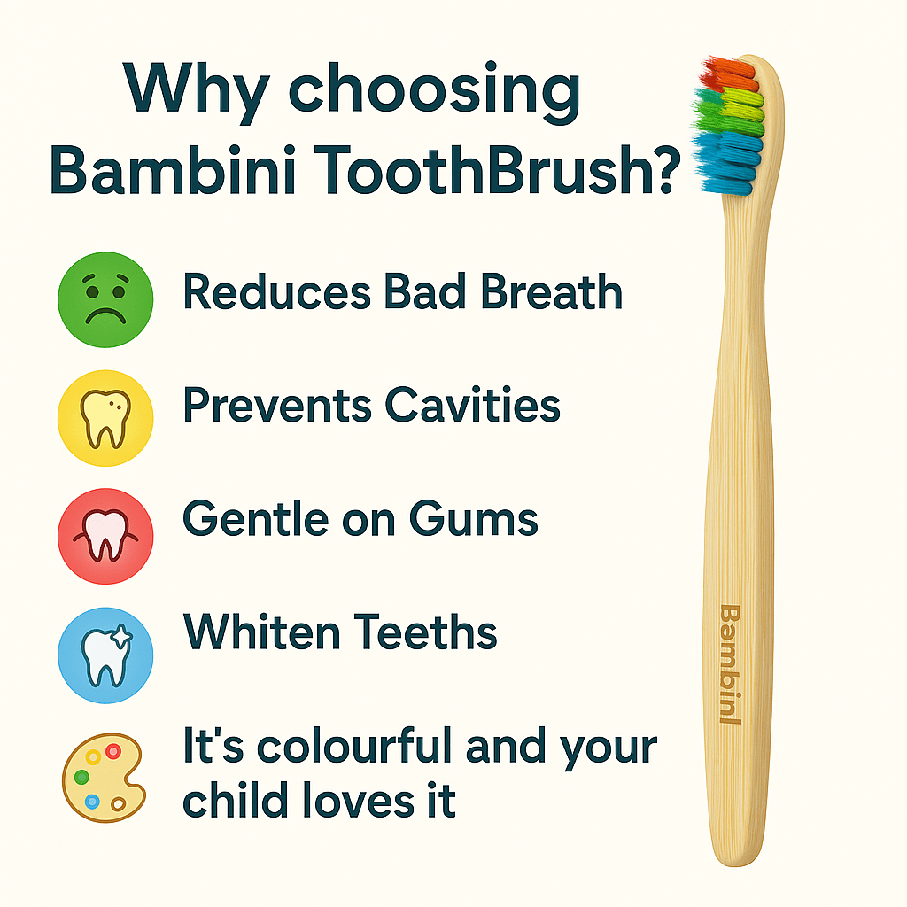 BambiniBrush Eco Kids Toothbrush set Gentle & Microplastic-Free