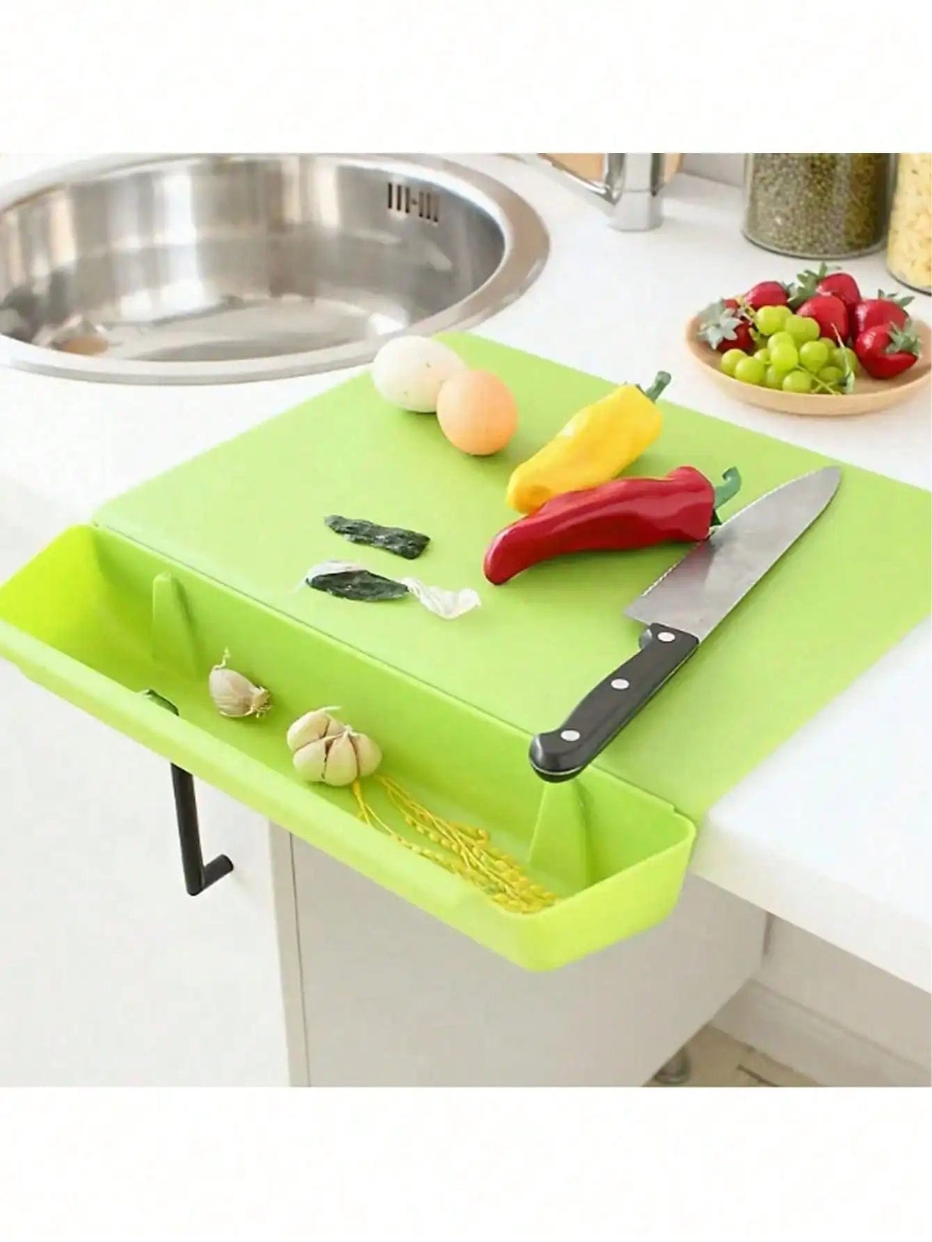 PrepSlide | 2 in 1 Cutting Board with Container Tray