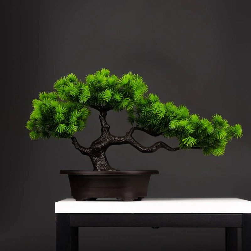 27cm Artificial Pine Bonsai Plant – Realistic Indoor Bonsai Tree for Home or Office Decor – Low Maintenance Greenery

