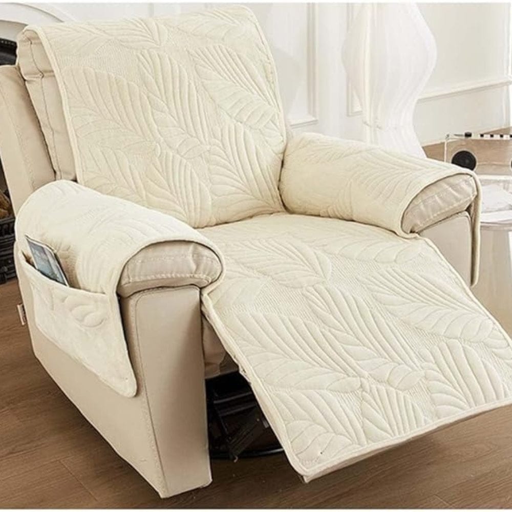LeafHaven | Verdant Leaf Pattern Recliner Cover