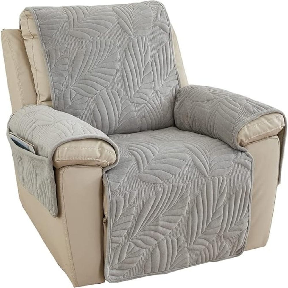 LeafHaven | Verdant Leaf Pattern Recliner Cover