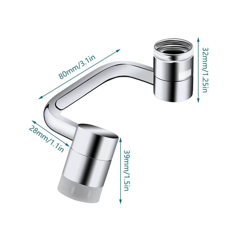 FlowSpin 1080° Rotating Universal Faucet Extender – Dual Spray Sink Attachment