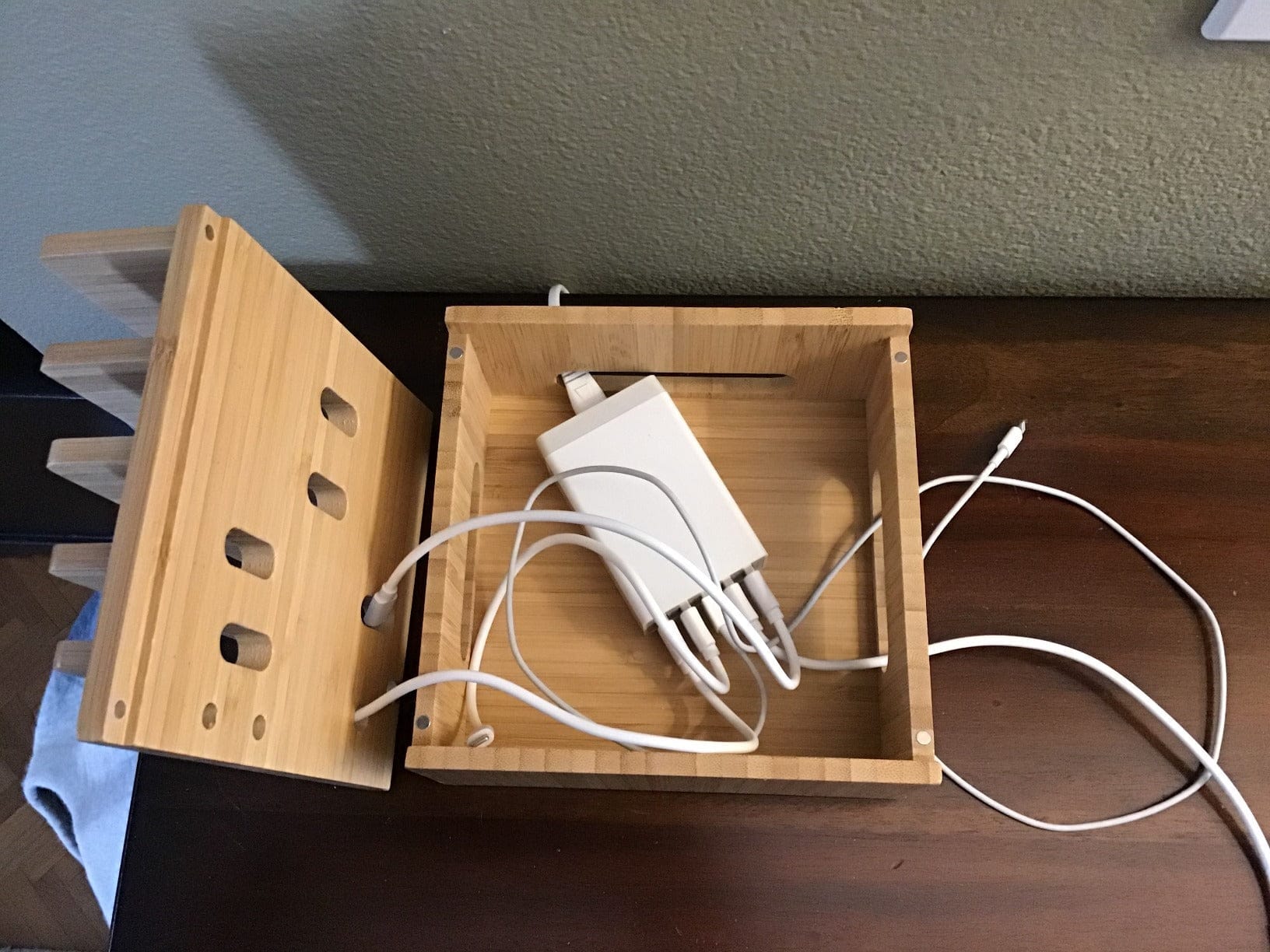 BambooVault 5-Port Charging Station Organizer