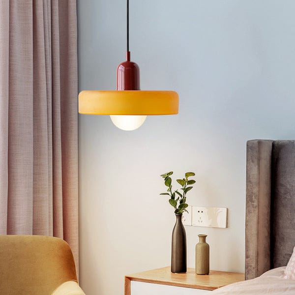 Bauhaus Pendelleuchte Aus Farbigem Glas