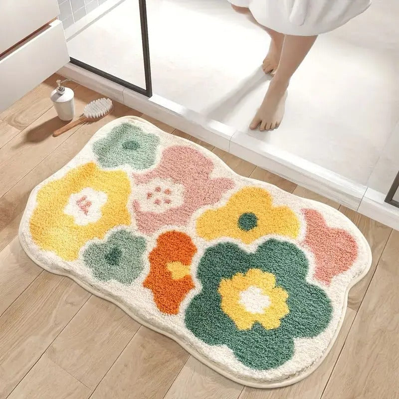Floral Comfort Bath Rug 40x60cm