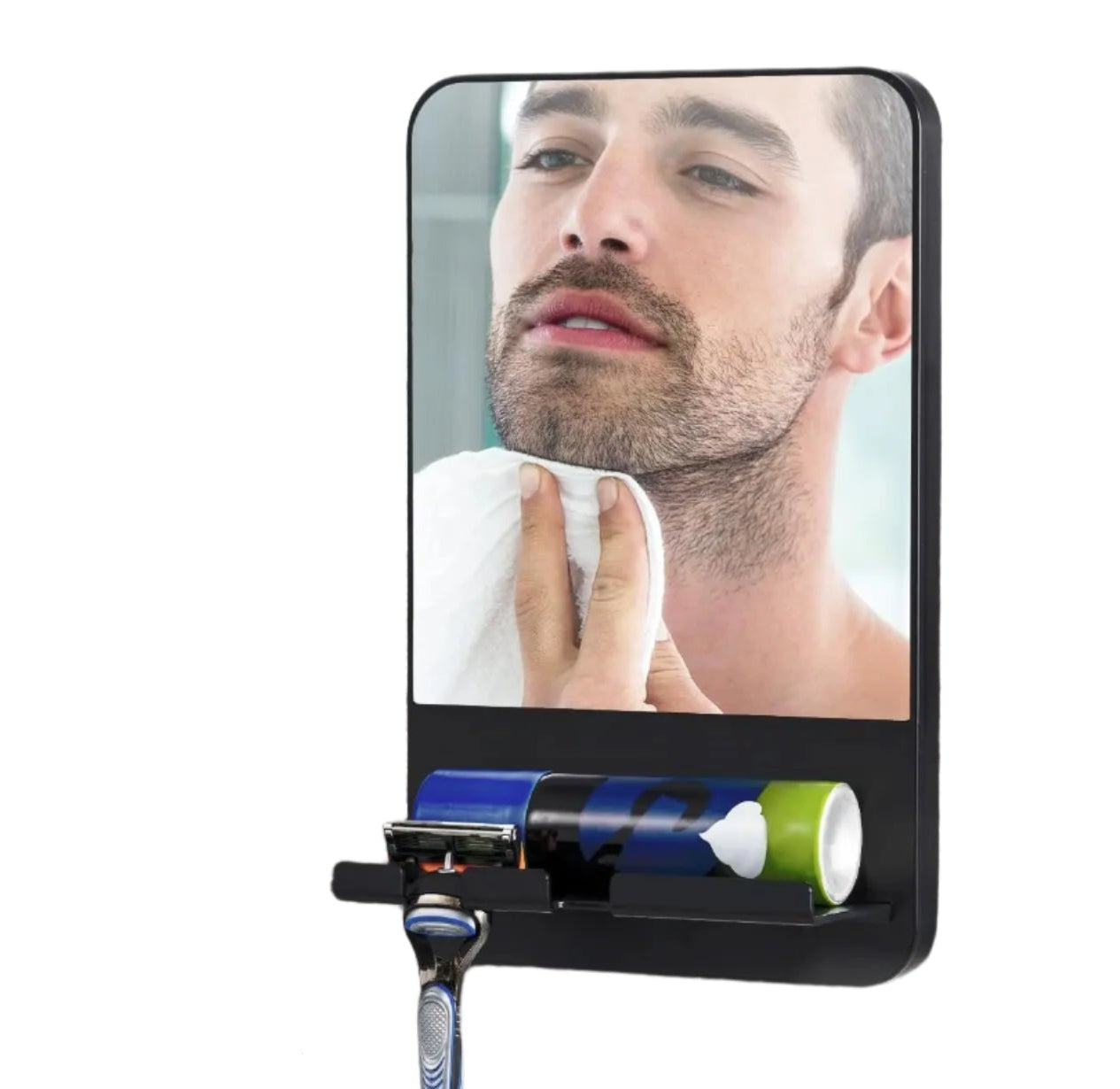 Fogless Shower Mirror with Razor Holder

