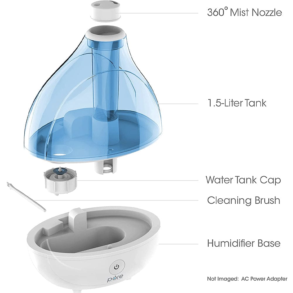 Air Humidifier - Quiet Ultrasonic Mist Humidifier For Bedroom - WarehousesChoice