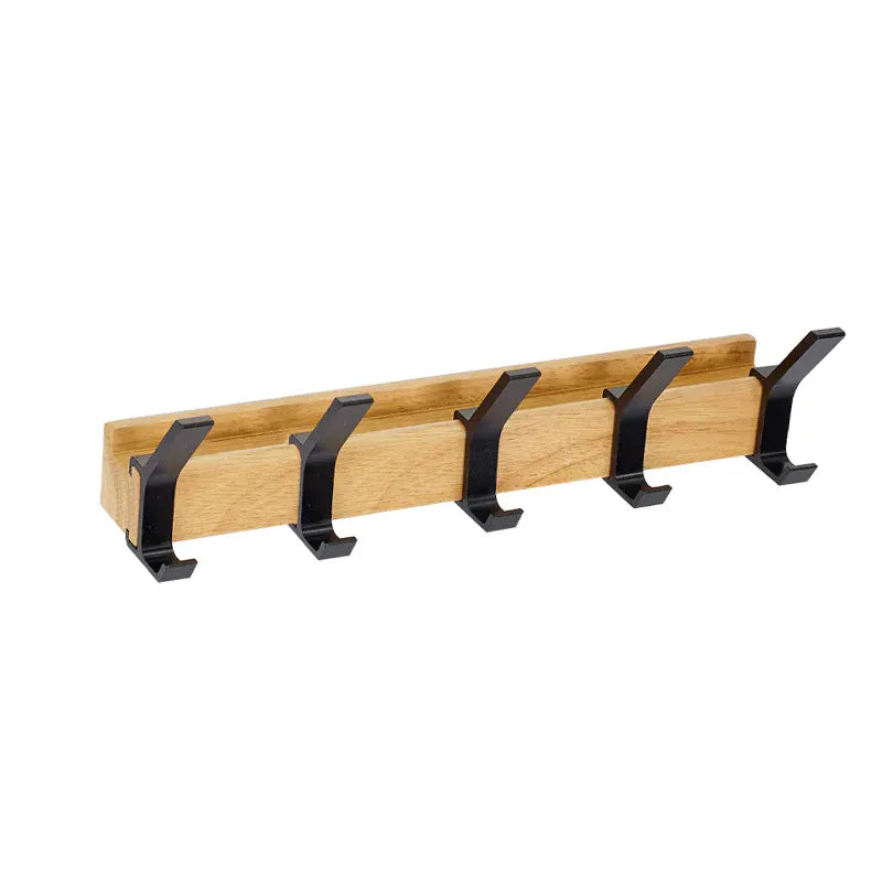 Nordaryn Wall Coat Rack with Movable Double Hooks – Scandinavian Design in Wood & Aluminium