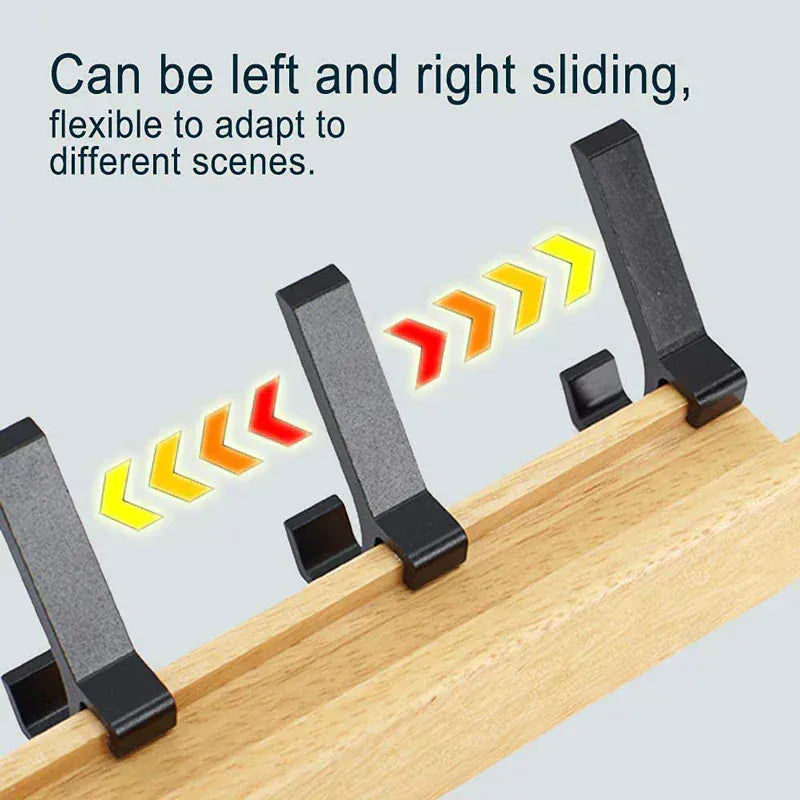 Nordaryn Wall Coat Rack with Movable Double Hooks – Scandinavian Design in Wood & Aluminium
