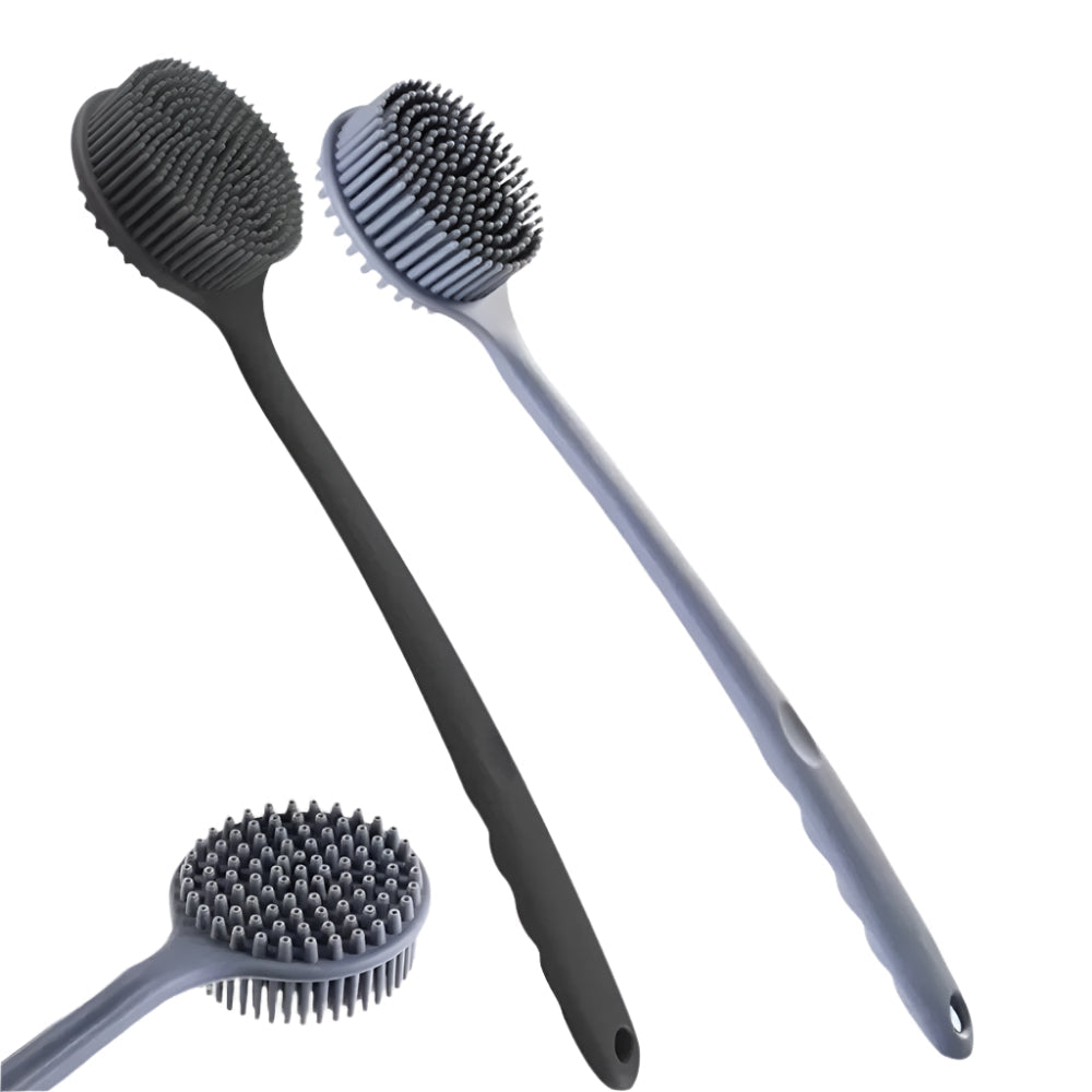 PureGlow Exfoliating Back Scrubber Brush with Long Handle – Soft Shower Sponge for Smooth, Healthy Skin